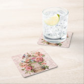 Romantische vintage waterverf bloemkooi kartonnen onderzetters (Insitu)