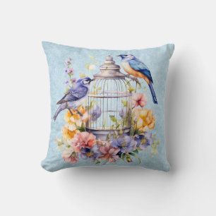 Romantische vintage waterverf bloemkooi kussen