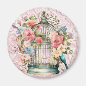 Romantische vintage waterverf bloemkooi magneet (Voorkant)