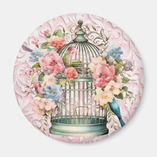 Romantische vintage waterverf bloemkooi magneet (Voorkant)