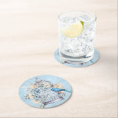 Romantische vintage waterverf bloemkooi ronde kartonnen onderzetter (Insitu)