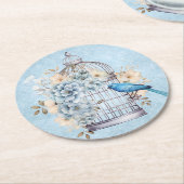 Romantische vintage waterverf bloemkooi ronde kartonnen onderzetter (Gebogen)