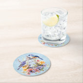 Romantische vintage waterverf bloemkooi ronde kartonnen onderzetter (Insitu)