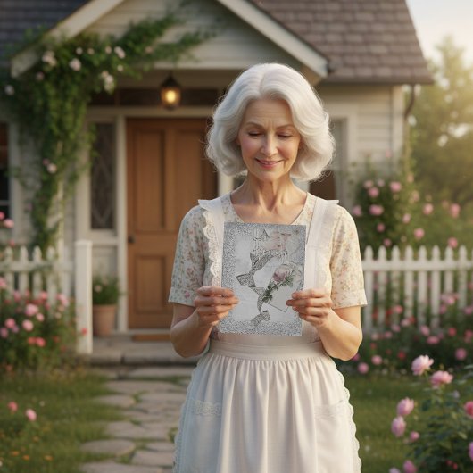 Romantische Vintage Zilveren Elegantie Briefkaart