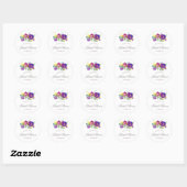 Romantische Violet Floral Vrijgezellenfeest Sticke Ronde Sticker (Vel)