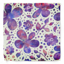 Romantische Violet Flowers en Leaves Original Art