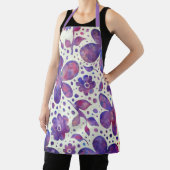 Romantische Violet Flowers en Leaves Original Art Schort (Insitu)