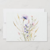 Romantische violette bloem bruiloft uitnodiging (Achterkant)