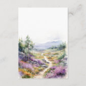 Romantische violette bloemen bos Bruiloft RSVP Kaa Informatiekaartje (Achterkant)