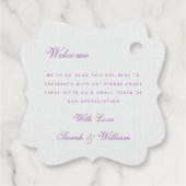 Romantische violette bloemen bruiloft gunst Labels (Achterkant)