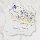 Romantische violette bloemen bruiloft gunst Labels (Voorkant)