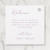 Romantische violette bloemen bruiloft gunst Labels (Achterkant)