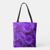 Romantische violette paarse rozen  paarse bloemen tote bag (Achterkant)