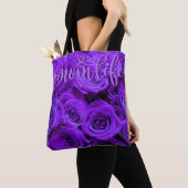 Romantische violette paarse rozen  paarse bloemen tote bag (Dichtbij)