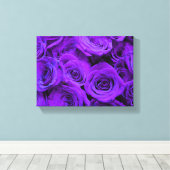 romantische violette paarse rozen ,  rozenroos bou canvas afdruk (Insitu (Houten vloer))