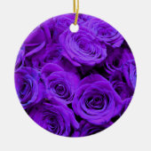 romantische violette paarse rozen ,  rozenroos bou keramisch ornament (Voorkant)