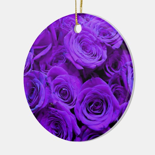 romantische violette paarse rozen ,  rozenroos bou keramisch ornament (Links)