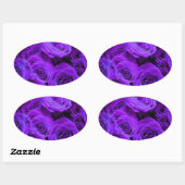 romantische violette paarse rozen , rozenroos bou ovale sticker (Vel)