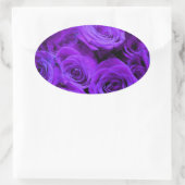 romantische violette paarse rozen , rozenroos bou ovale sticker (Tas)