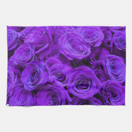 romantische violette paarse rozen ,  rozenroos bou theedoek