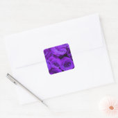 romantische violette paarse rozen ,  rozenroos bou vierkante sticker (Envelop)