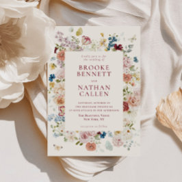 Romantische vlinder Bloemen Lijst bruiloft Kaart