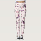 Romantische vlinder en hart pot ontwerp Leggings (Voorkant)