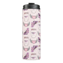 Romantische vlinder en hart pot ontwerp Leggings