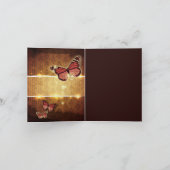 romantische vlinder trouwe dank bedankkaart (Binnen)