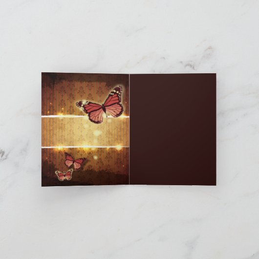 romantische vlinder trouwe dank bedankkaart (Binnen)