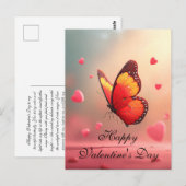 Romantische Vlinder Valentijnsdag Briefkaart (Voorkant / Achterkant)