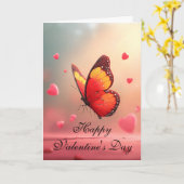 Romantische Vlinder Valentijnsdag Kaart (Gele Bloem)