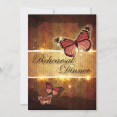 Romantische vlinder vallen bruiloft repetitie dine kaart (Voorkant)