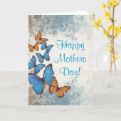 Romantische vlindermoederdag kaart (Gele Bloem)