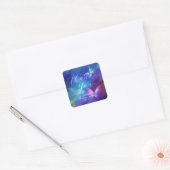 Romantische Vlinders Bruiloft Dank Je Vierkante Sticker (Envelop)