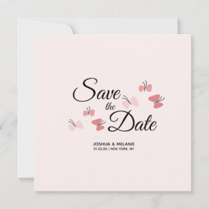 Romantische Vlinders Roze Save the Dates