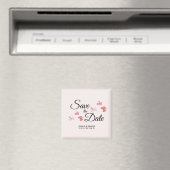 Romantische Vlinders Roze Save the Dates    Magneet (Insitu (Vaatwasser))