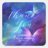 Romantische vlinders Vrijgezellenfeest Dank u Vierkante Sticker (Voorkant)
