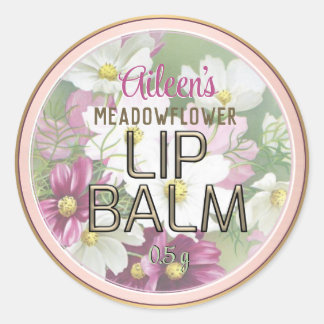 Romantische vloeren Ingegraveerde tekst Lip Balm G Ronde Sticker