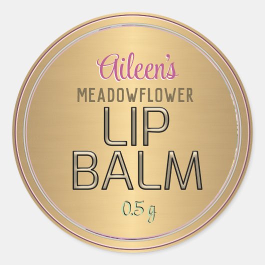 Romantische vloeren Ingegraveerde tekst Lip Balm G Ronde Sticker (Voorkant)