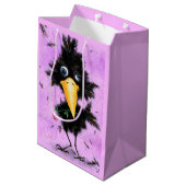 Romantische vogel met roos grappige cadeautas (Achterkant Gekanteld)