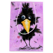 Romantische vogel met roos grappige cadeautas (Achterkant)