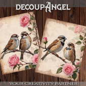Romantische vogels - Decoupage - Tissuepapier