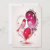 Romantische vogels en script huwelijksuitnodiging save the date (Voorkant)