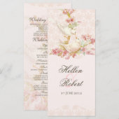  romantische vogels huwelijksceremonie programma programmakaart (Voorkant / Achterkant)