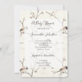 Romantische vogels in een boom baby shower kaart (Voorkant)