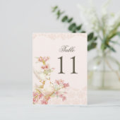  Romantische Vogels Liefde Trouwtafel Nummer Briefkaart (Staand voorkant)