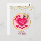 Romantische vogels op Branch Valentijnsdag en Hart Briefkaart (Voorkant / Achterkant)