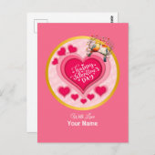 Romantische vogels op Branch Valentijnsdag en Hart Briefkaart (Voorkant / Achterkant)