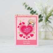 Romantische vogels op Branch Valentijnsdag en Hart Feestdagenkaart (Staand voorkant)